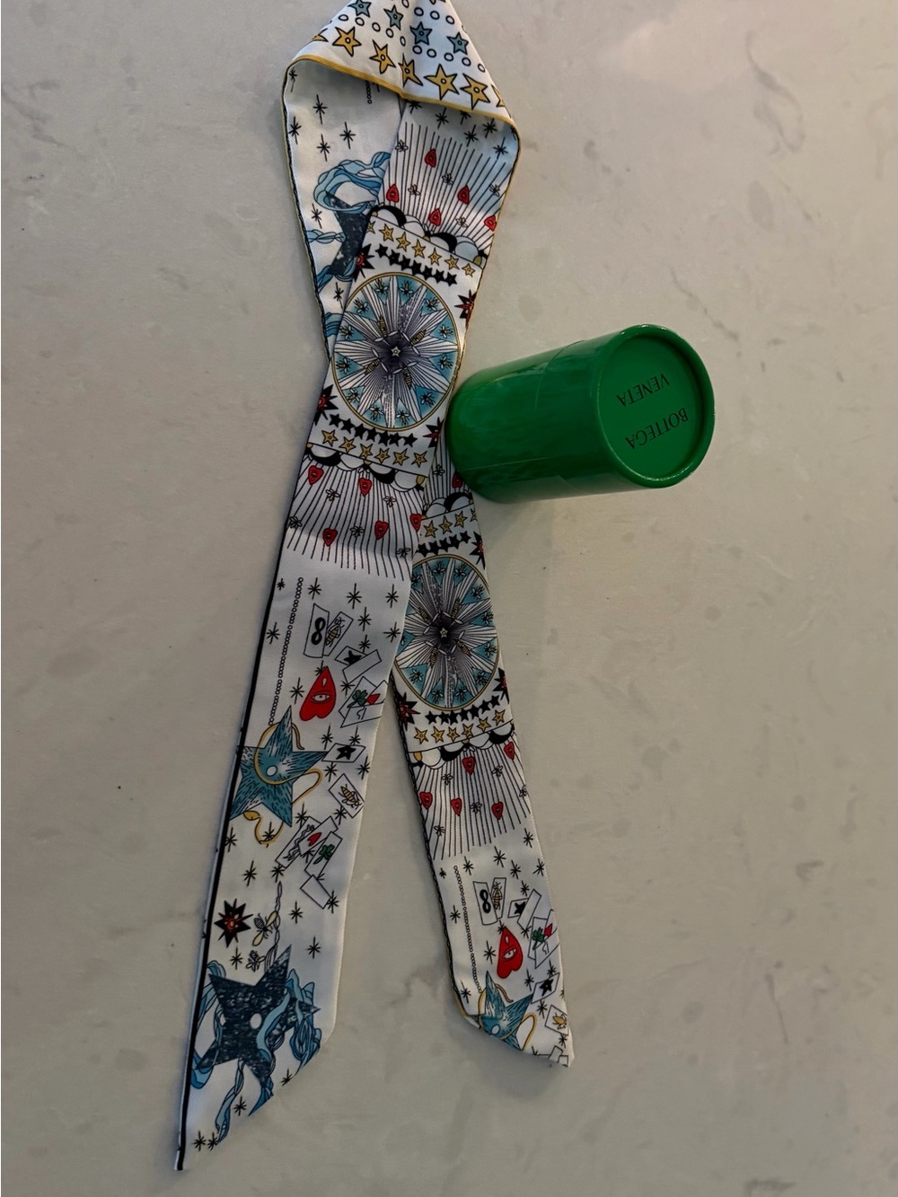 Twilly Silk Scarf, ♥️💙 🤍 - Picture 3 of 9